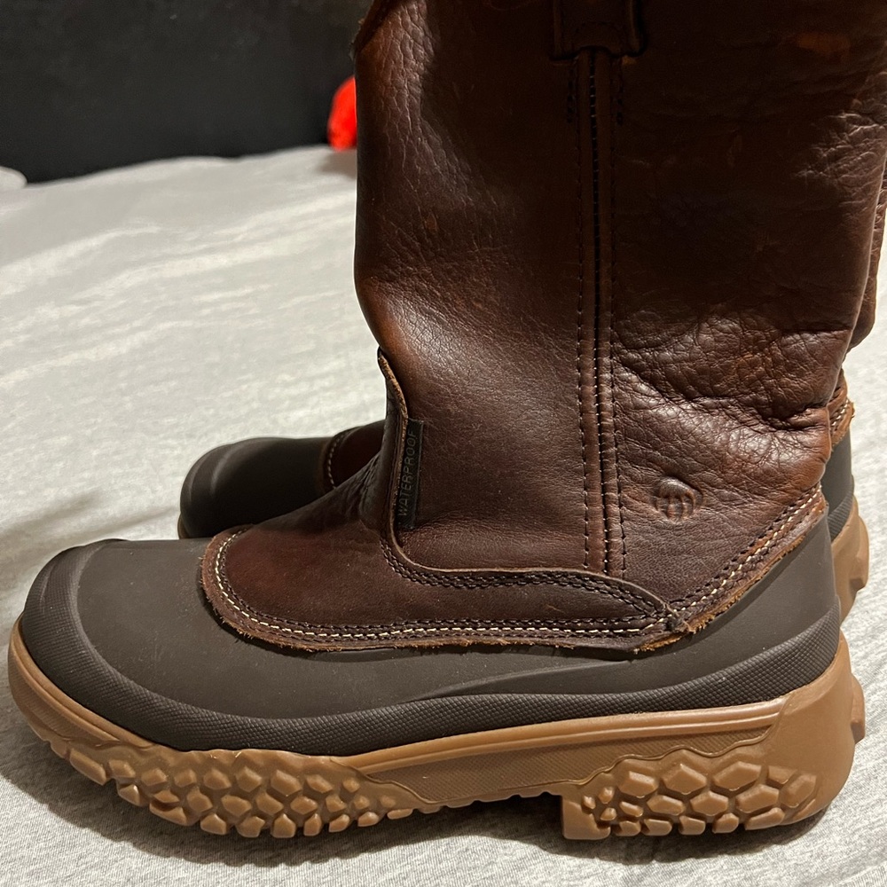 Brown Leather and Rubber Boots